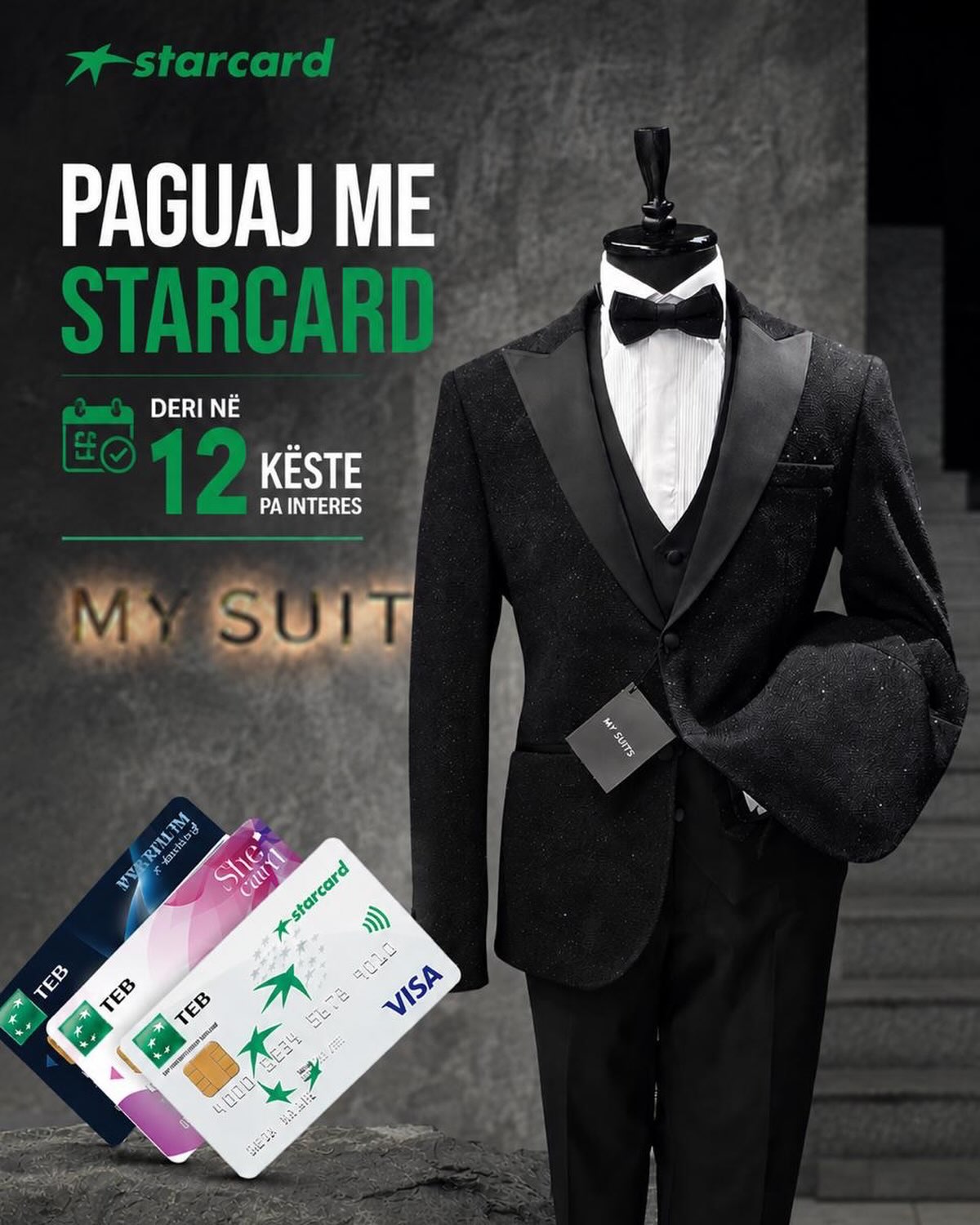 Smoking i zi me papion për meshkuj – My Suits