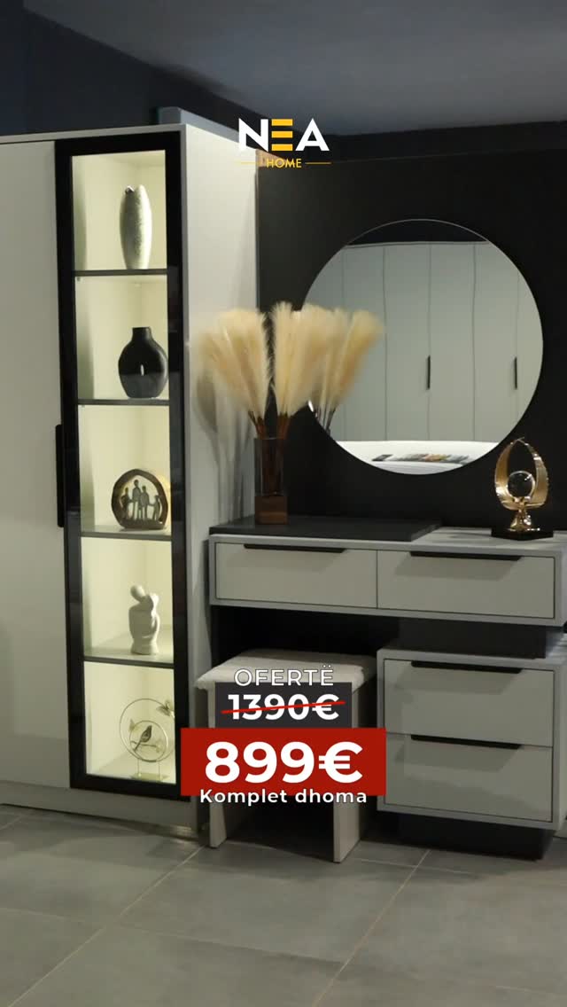Dhomë gjumi komplet me tualet dhe vitrinë – NEA HOME