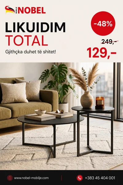 Set tavolinash mesi të zeza të rrumbullakëta