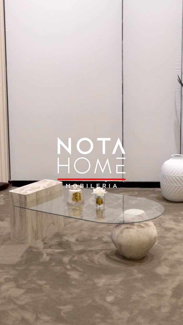Tavolinë salloni me xham dhe bazë të rrumbullakët – NOTA HOME Mobileria