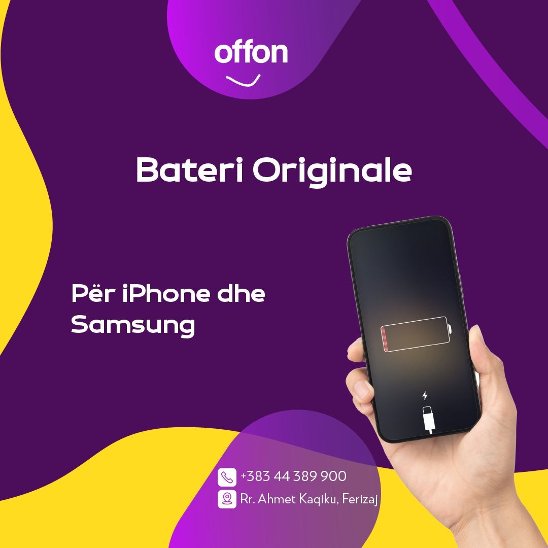 Bateri origjinale për iPhone dhe Samsung – offon mobile