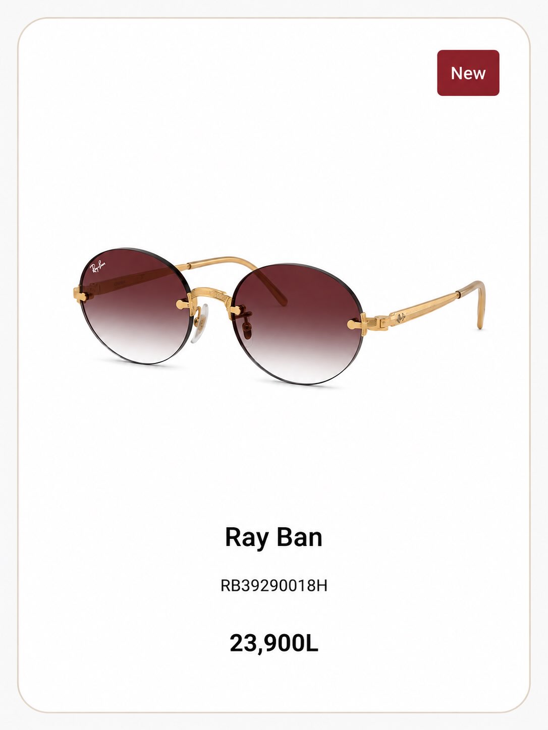 Syze dielli Ray-Ban ovale me xham bordo – Optika 1 (3)