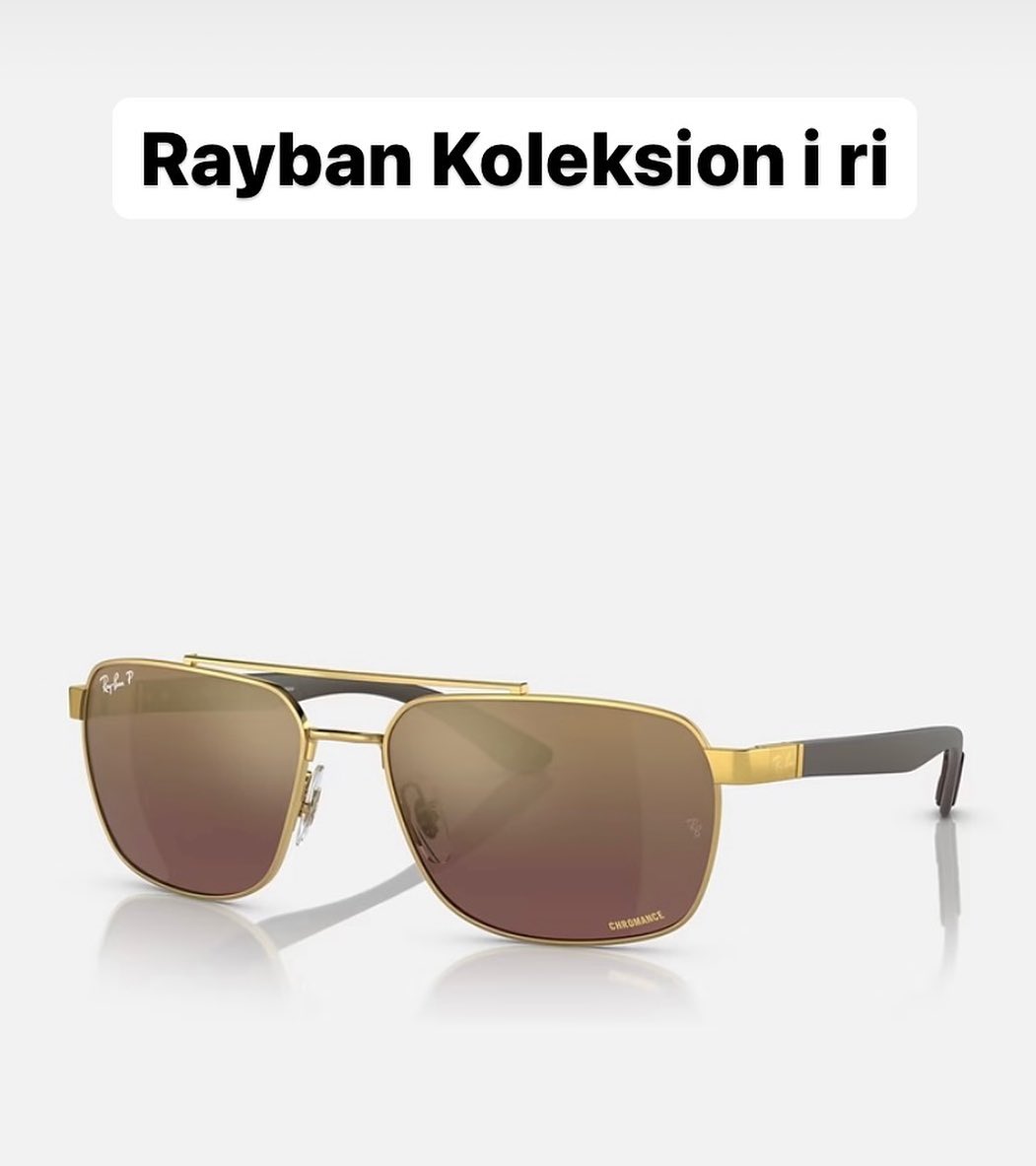 Syze dielli Ray-Ban me kornizë ari – Syze origjinale