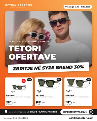 Syze dielli Ray-Ban dhe korniza optike në zbritje
