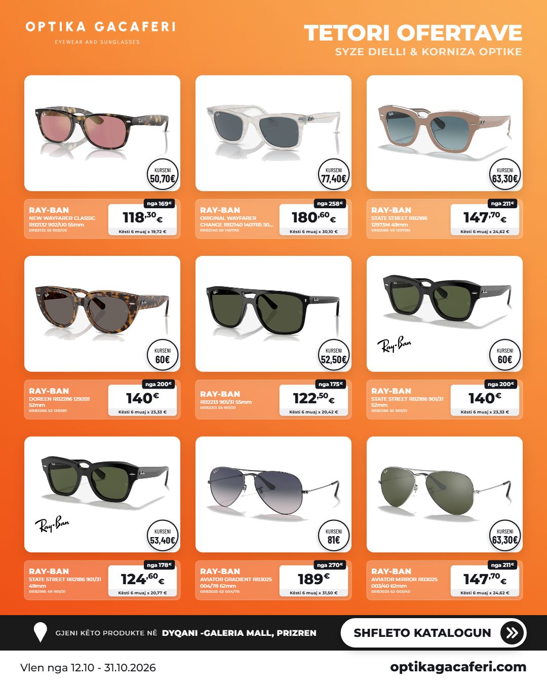 Syze dielli Ray-Ban dhe Saint Laurent në zbritje – Optika Gacaferi (2)