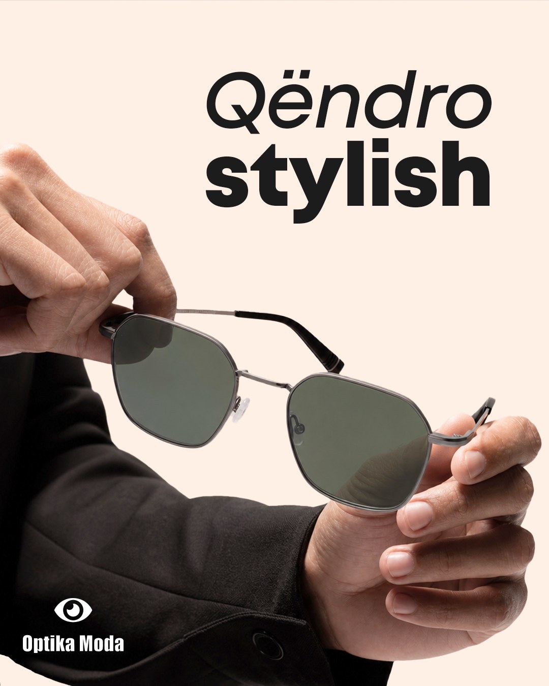 Syze dielli me kornizë metalike dhe xhama jeshilë – Optika Moda