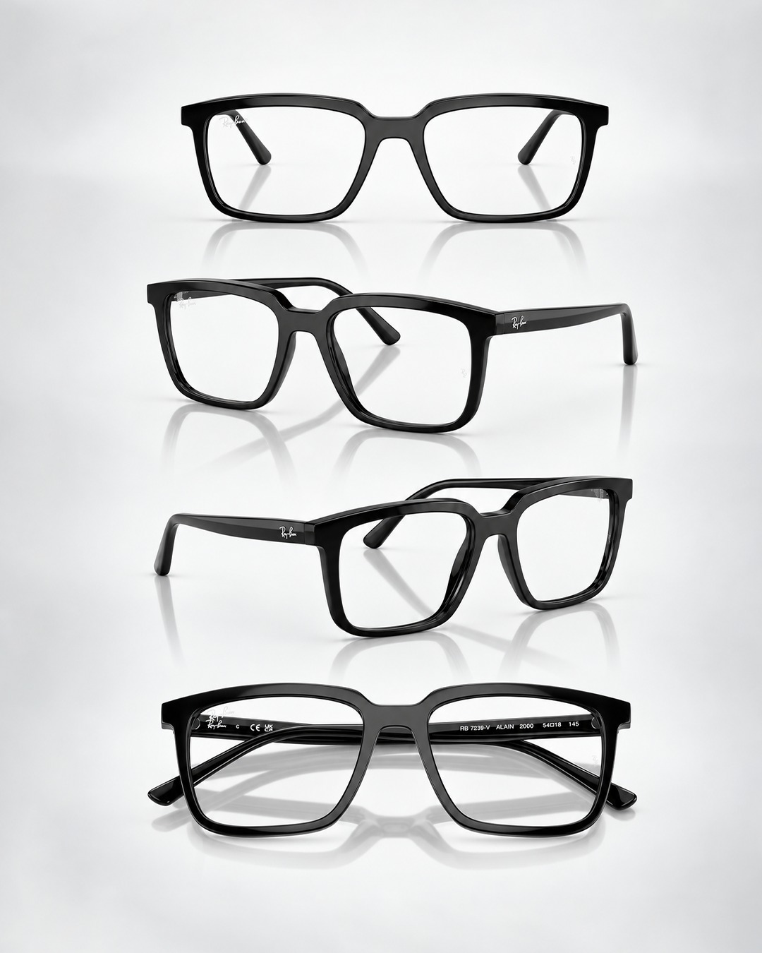 Korniza optike Ray-Ban të zeza katrore – Optika Moda (2)