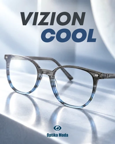 Syze optike me kornizë blu të rrumbullakët