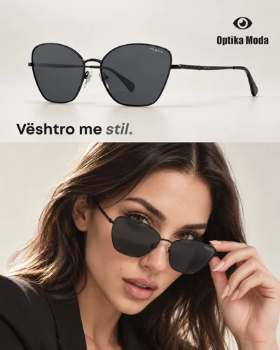 Syze dielli cat-eye me kornizë metalike të zezë