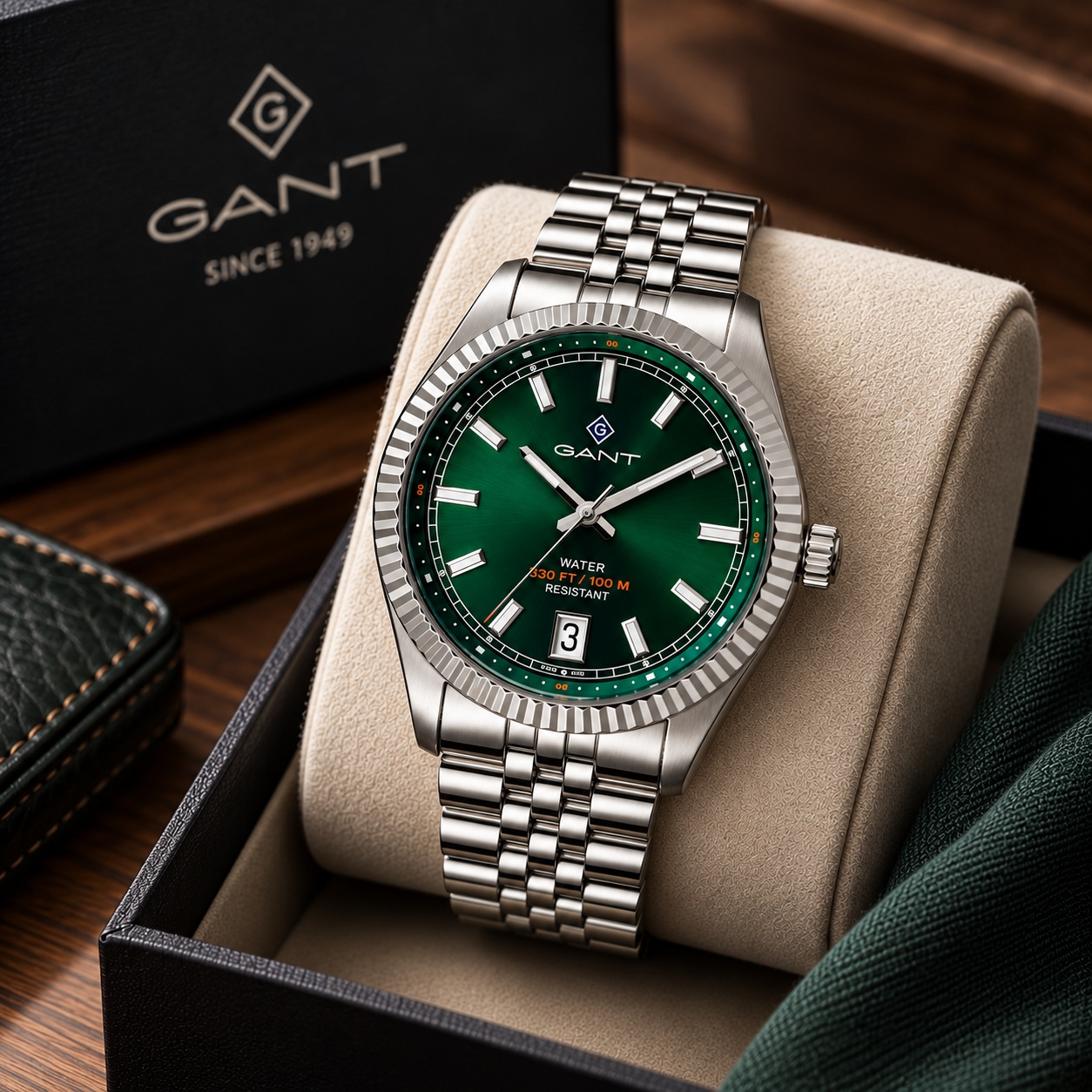 Orë GANT për meshkuj me fytyrë jeshile 44mm – ORA - Watches & Optics