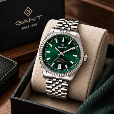 Orë GANT për meshkuj me fytyrë jeshile 44mm