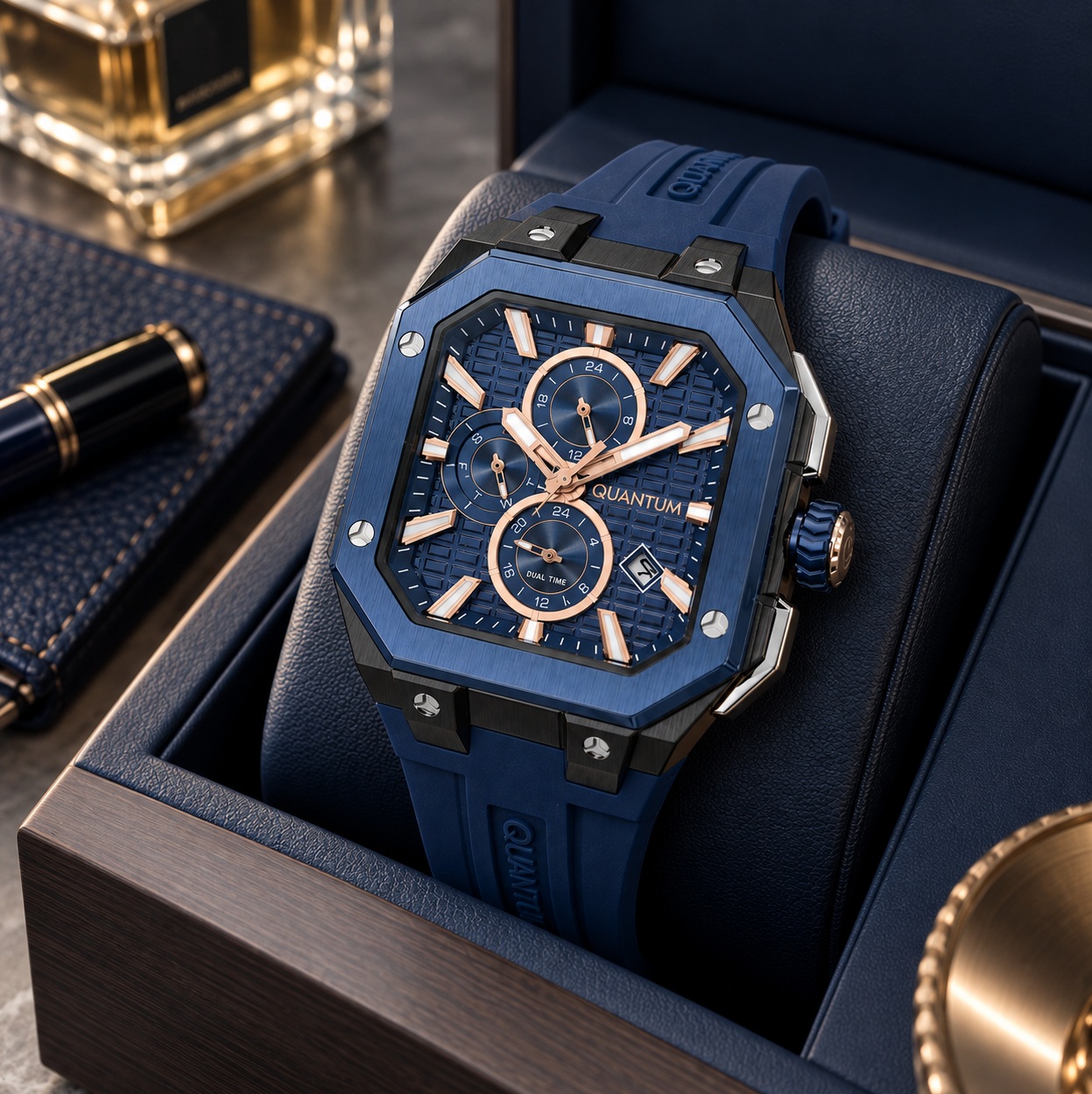 Orë Quantum PowerTech blu me kohë të dyfishtë – ORA - Watches & Optics