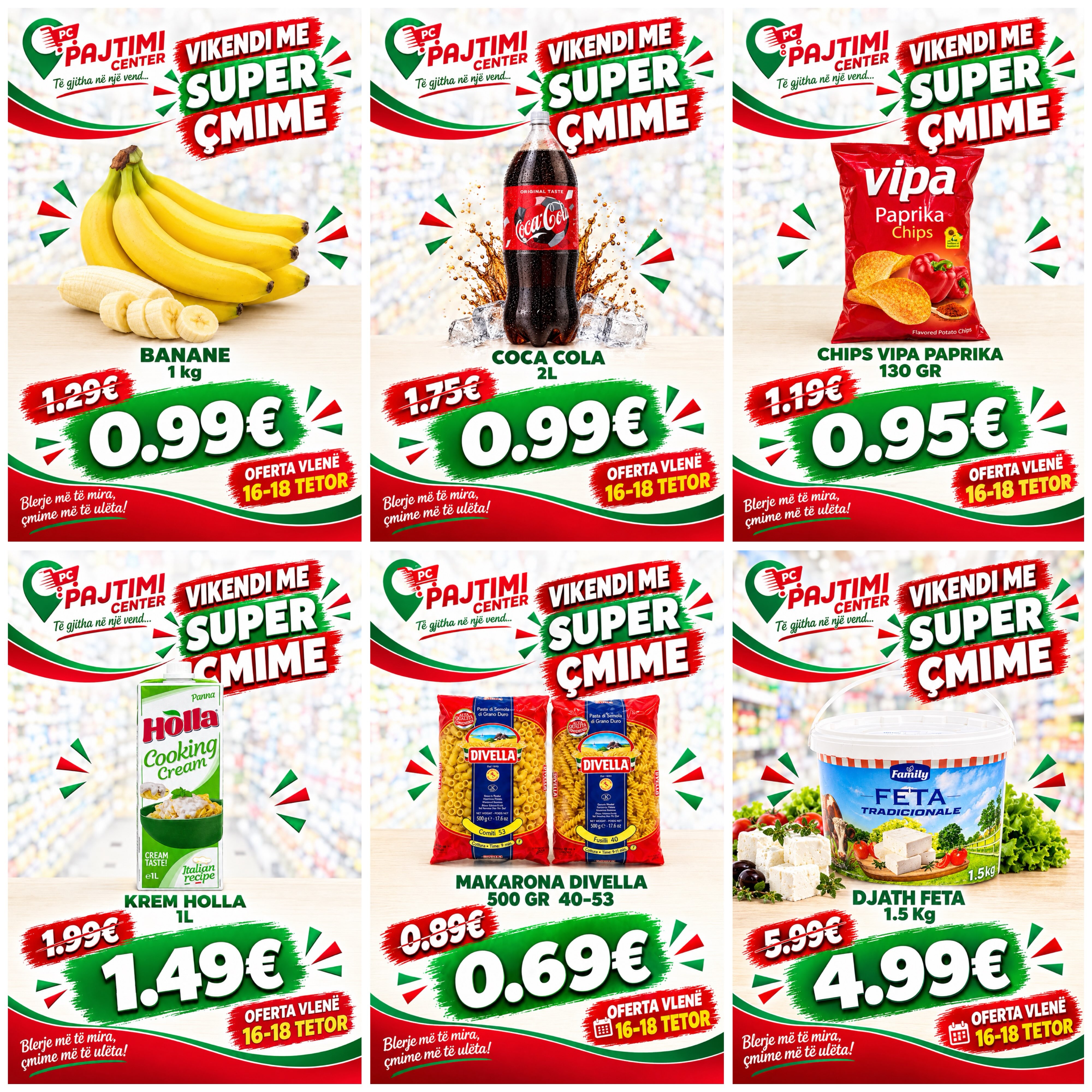 Ofertë vikendi me banane, Coca-Cola dhe makarona – Pajtimi Center - Malishevë