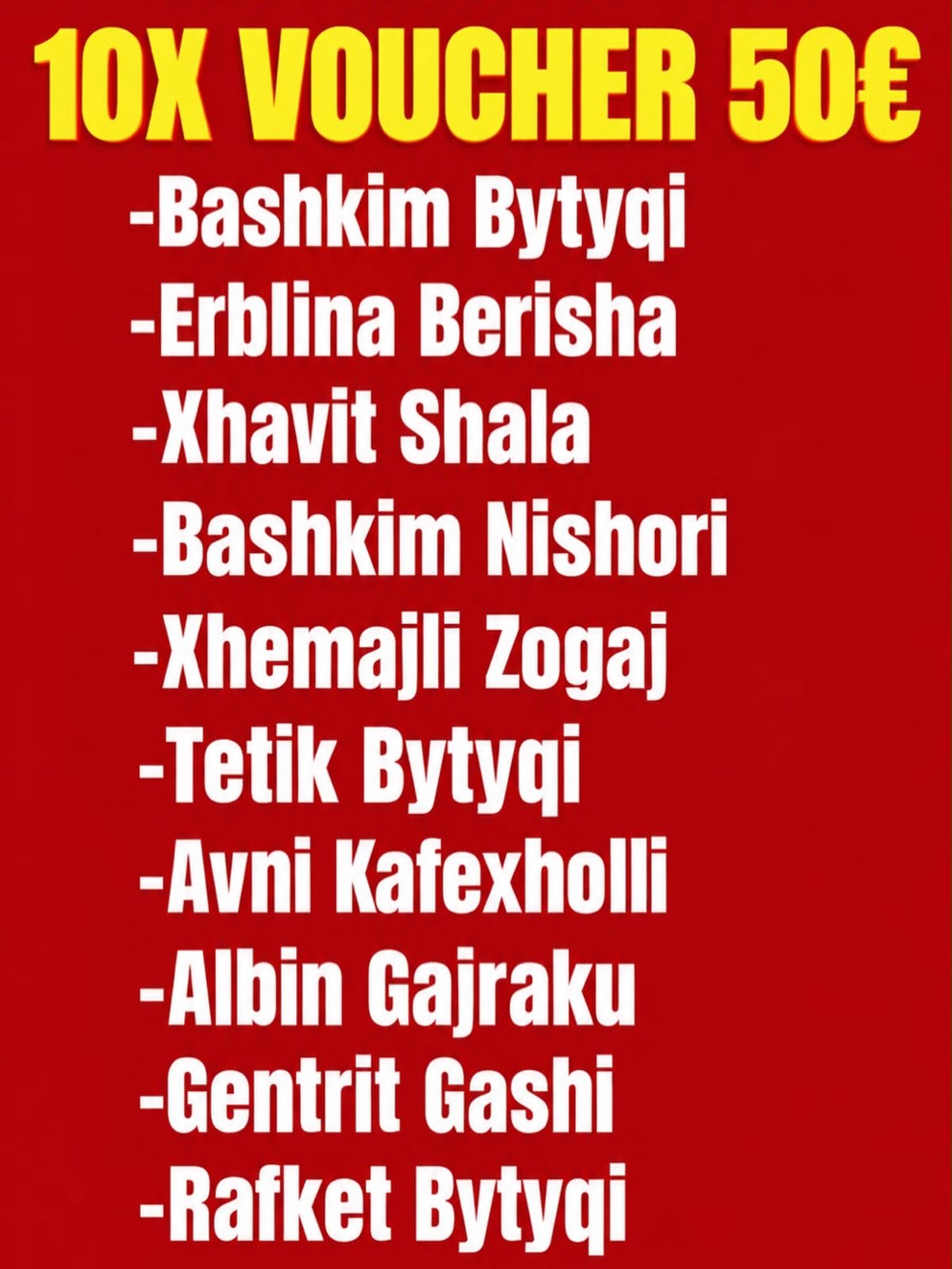 Fituesit e lojës shpërblyese me vauçera blerjeje – Pajtimi Center - Malishevë