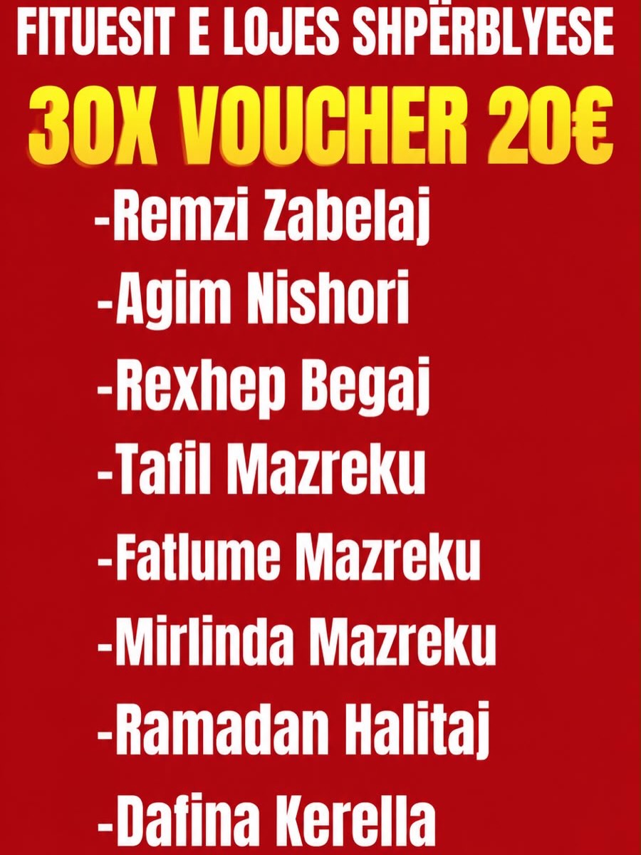 Fituesit e lojës shpërblyese me vauçera dhuratë – Pajtimi Center - Malishevë