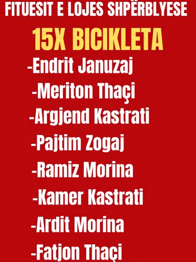 Fituesit e lojës shpërblyese me biçikleta