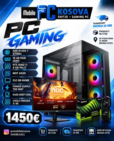 Kompjuter gaming AMD Ryzen 7 5700X RTX 5060 Ti