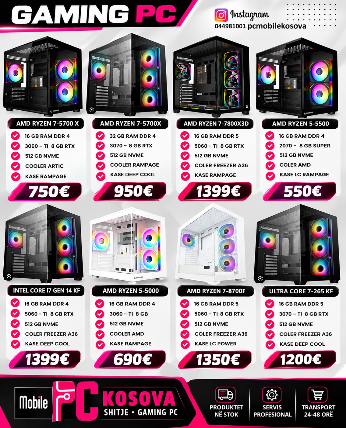 Kompjuterë gaming me AMD Ryzen dhe Intel – Pc Mobile Kosova   Sh.p.k 💻 🖥