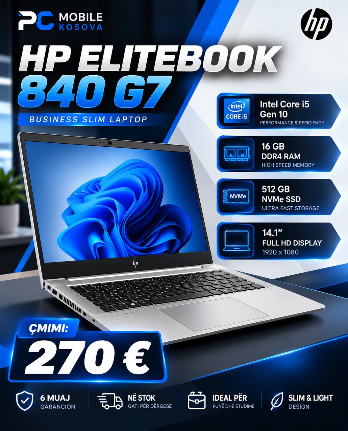Laptop HP EliteBook 840 G7 Intel Core i5 16GB – Pc Mobile Kosova   Sh.p.k 💻 🖥