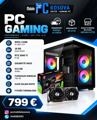 Kompjuter gaming Intel Core i5 RTX 3060 Ti