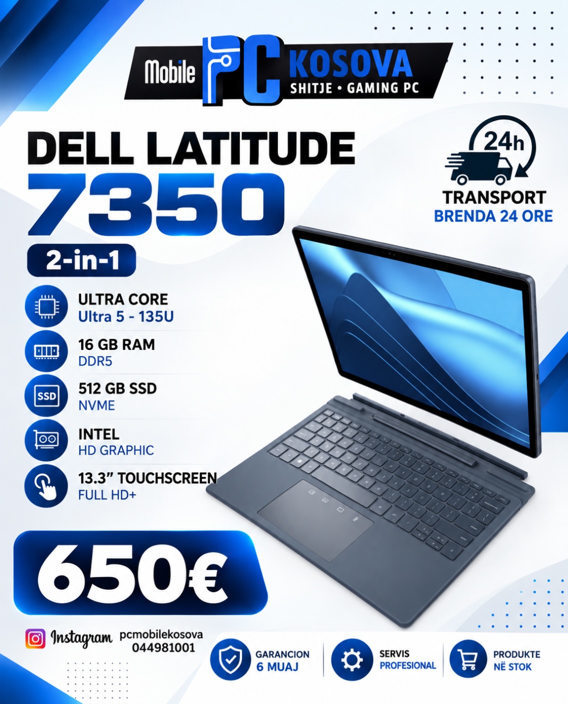 Laptop 2 në 1 Dell Latitude 7350 me prekje – Pc Mobile Kosova   Sh.p.k 💻 🖥