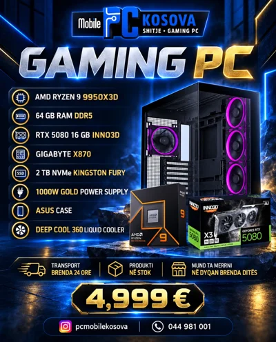 Kompjuter gaming AMD Ryzen 9 9950X3D RTX 5080