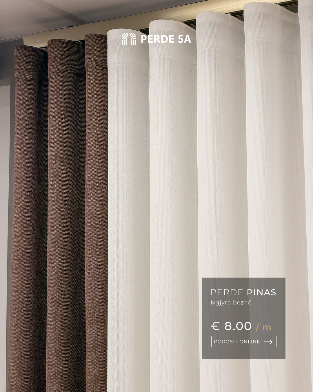 Perde Pinas Bamboo krem – PERDE 5A