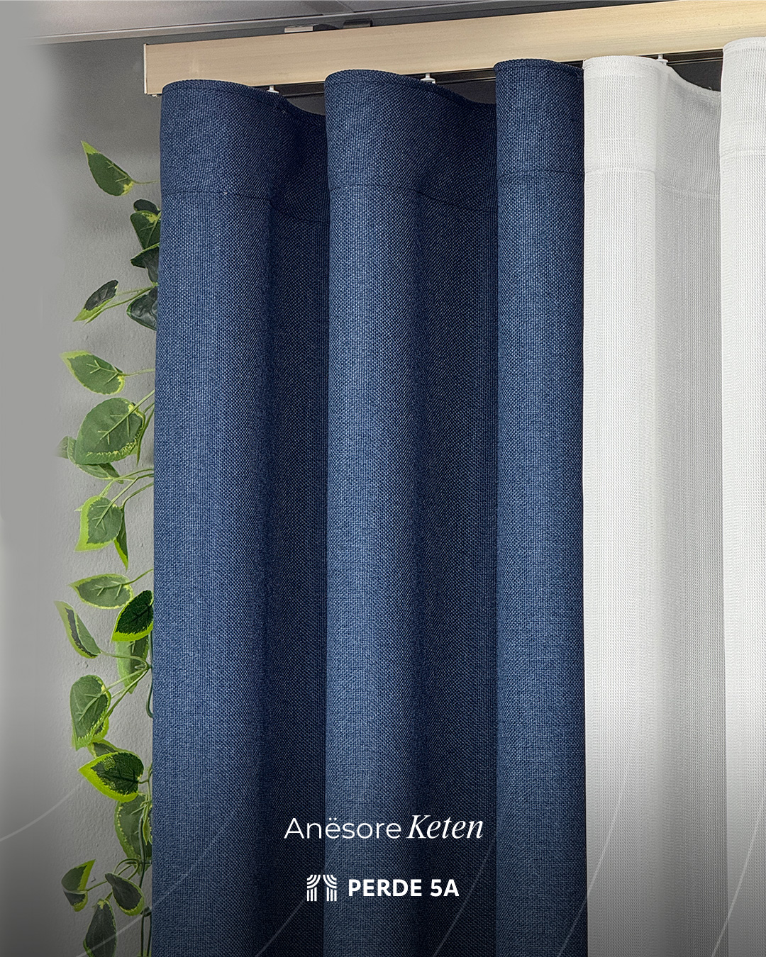 Perde anësore liri Denim Blue – PERDE 5A