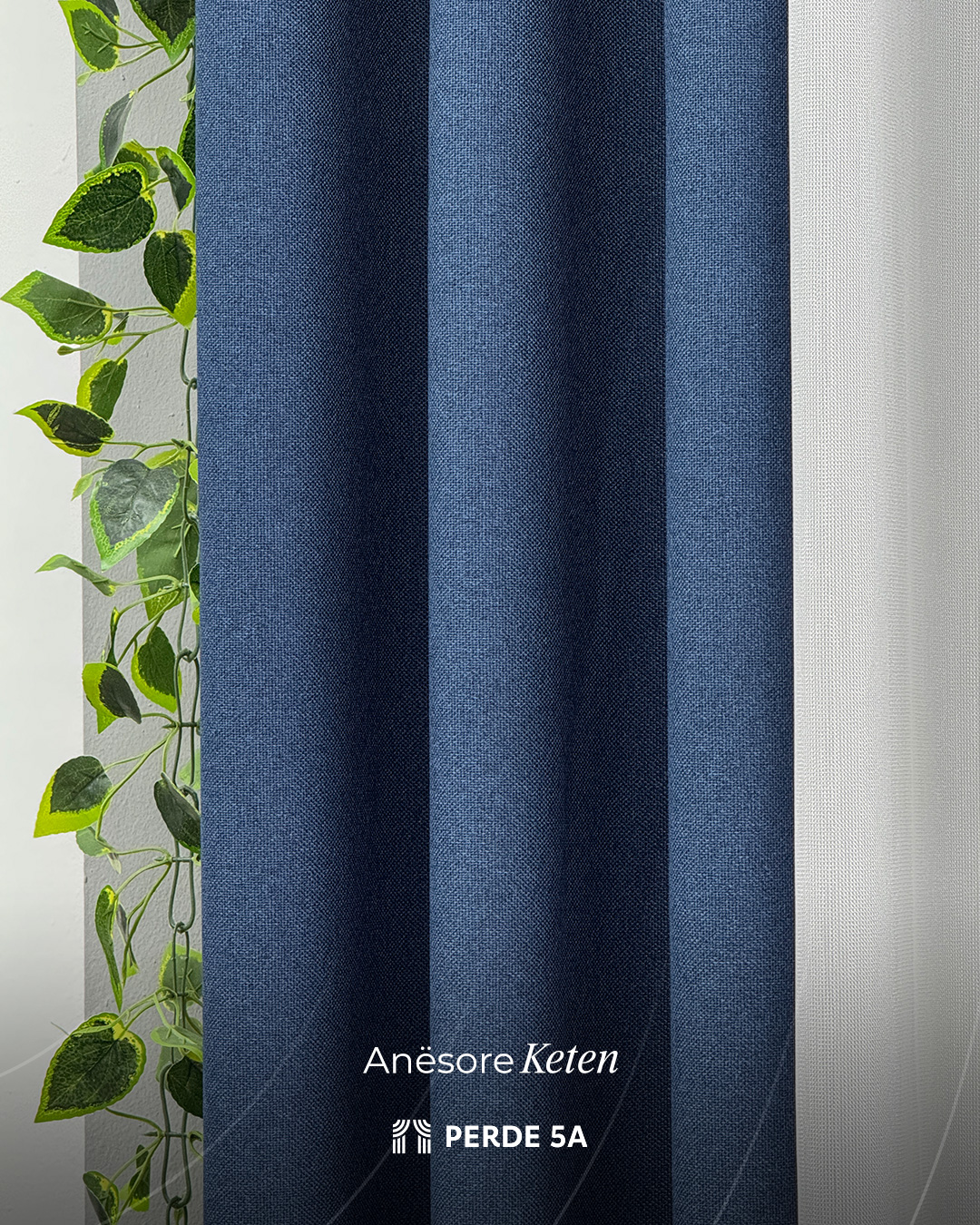 Perde anësore liri Denim Blue – PERDE 5A (2)