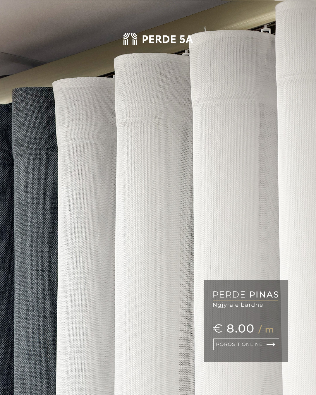 Perde Pinas Bamboo e bardhë – PERDE 5A (2)