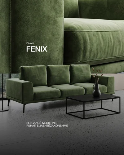 Divan Fenix jeshil me dizajn modern