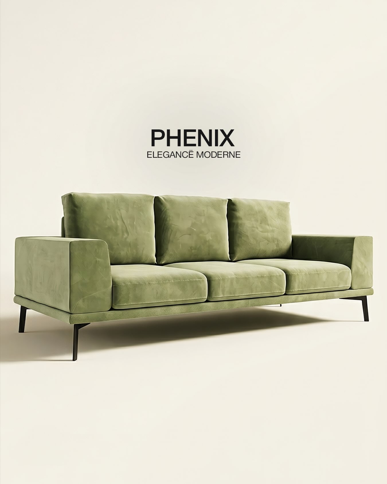 Divan Fenix jeshil me këmbë metalike – Pierre Cardin Home Kosova
