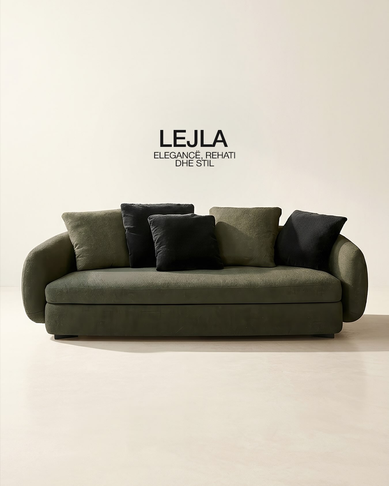 Divan Lejla jeshil me jastëkë – Pierre Cardin Home Kosova