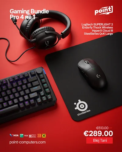 Paketë gaming me maus, tastierë, kufje dhe mousepad