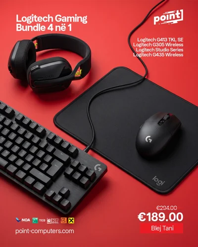 Paketë gaming Logitech 4 në 1 me tastierë mekanike