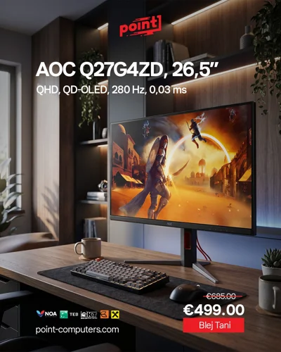 Monitor gaming AOC Q27G4ZD QD-OLED 280Hz