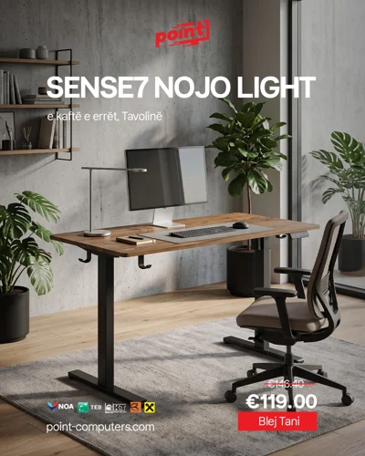Tavolinë pune Sense7 Nojo Light kafe e errët