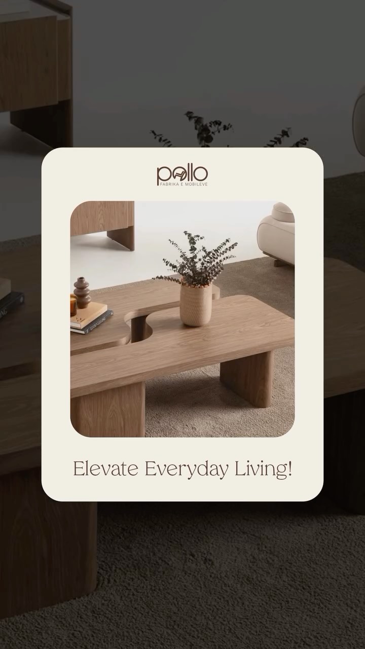 Tavolinë salloni druri me formë organike – Pollo Home