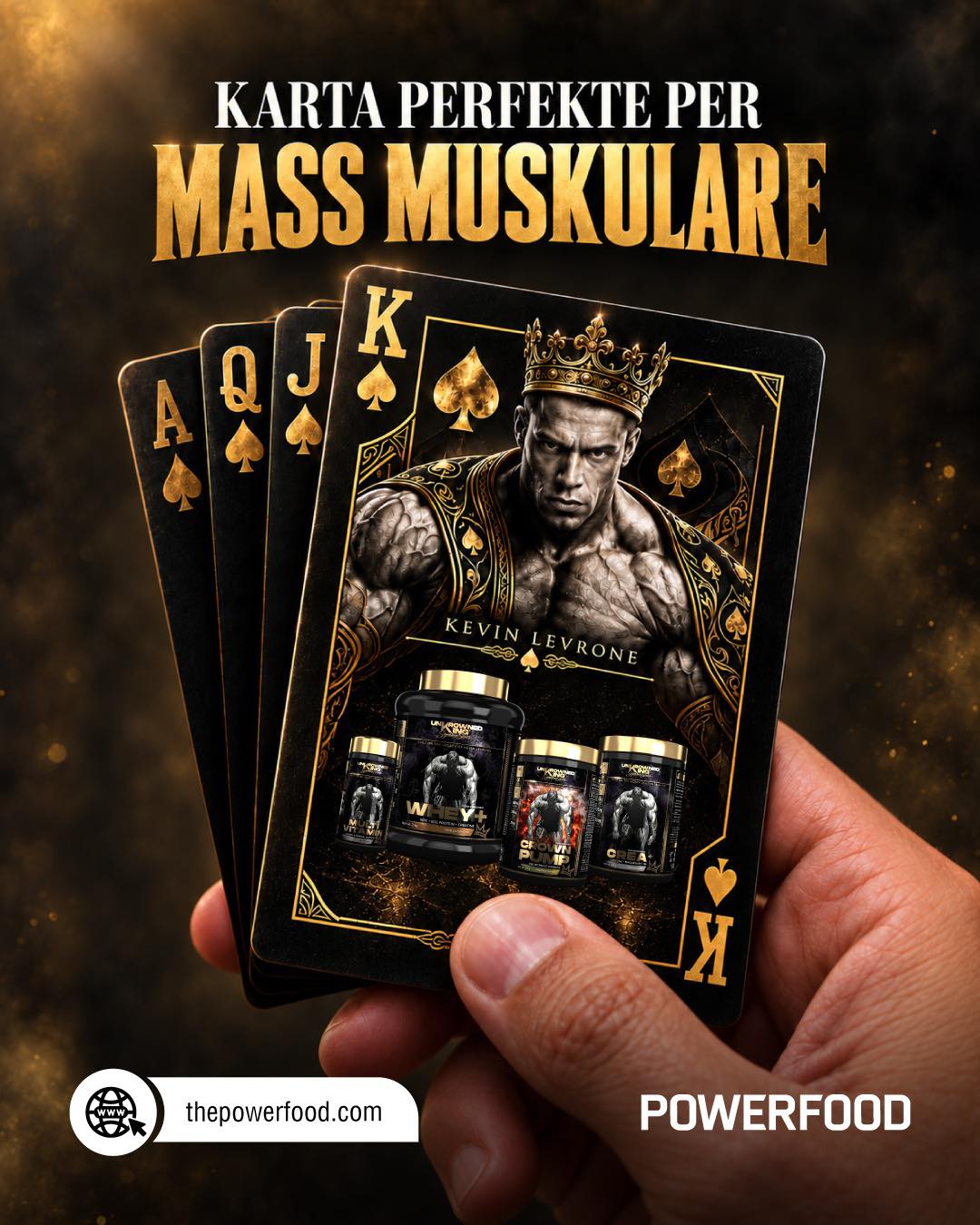 Set Unkrowned King Whey+, Crea+ dhe multivitaminë – Powerfood