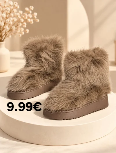 Çizme dimërore bezhë me push