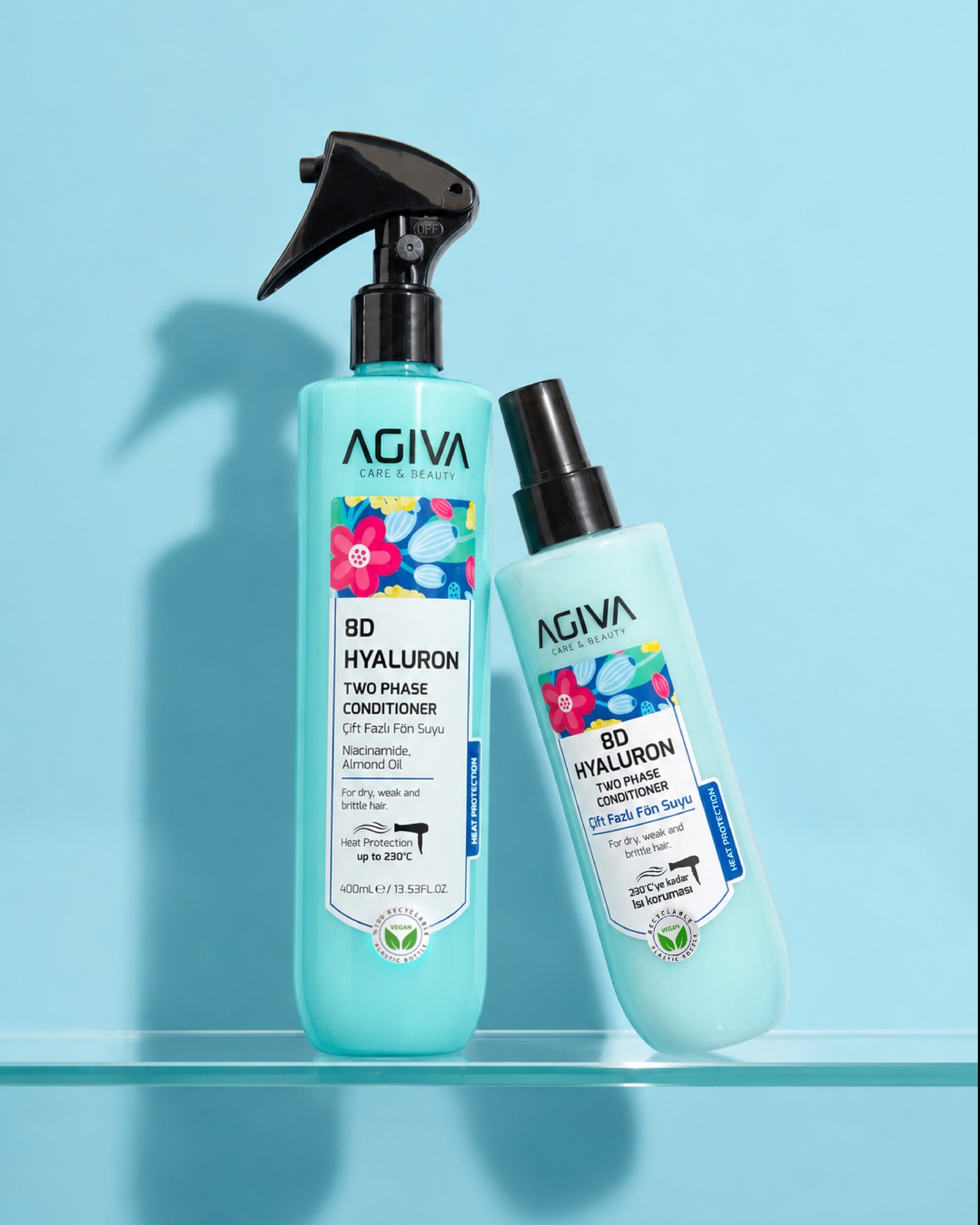Sprej Agiva 8D Hyaluron me dy faza për flokë – Pretty Cosmetics Store