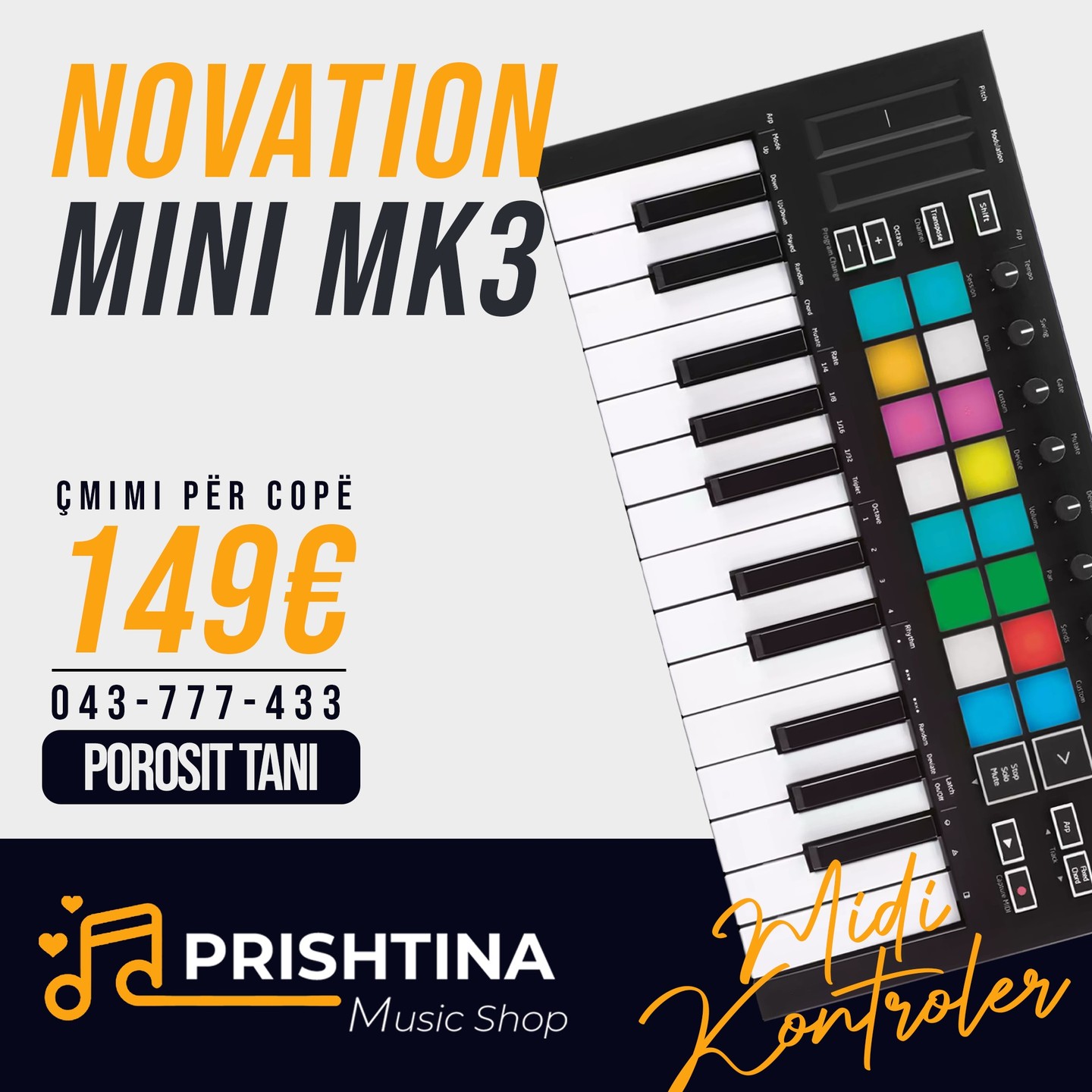 Kontroller MIDI Novation Mini MK3 me 25 tasta – Prishtina Music Shop