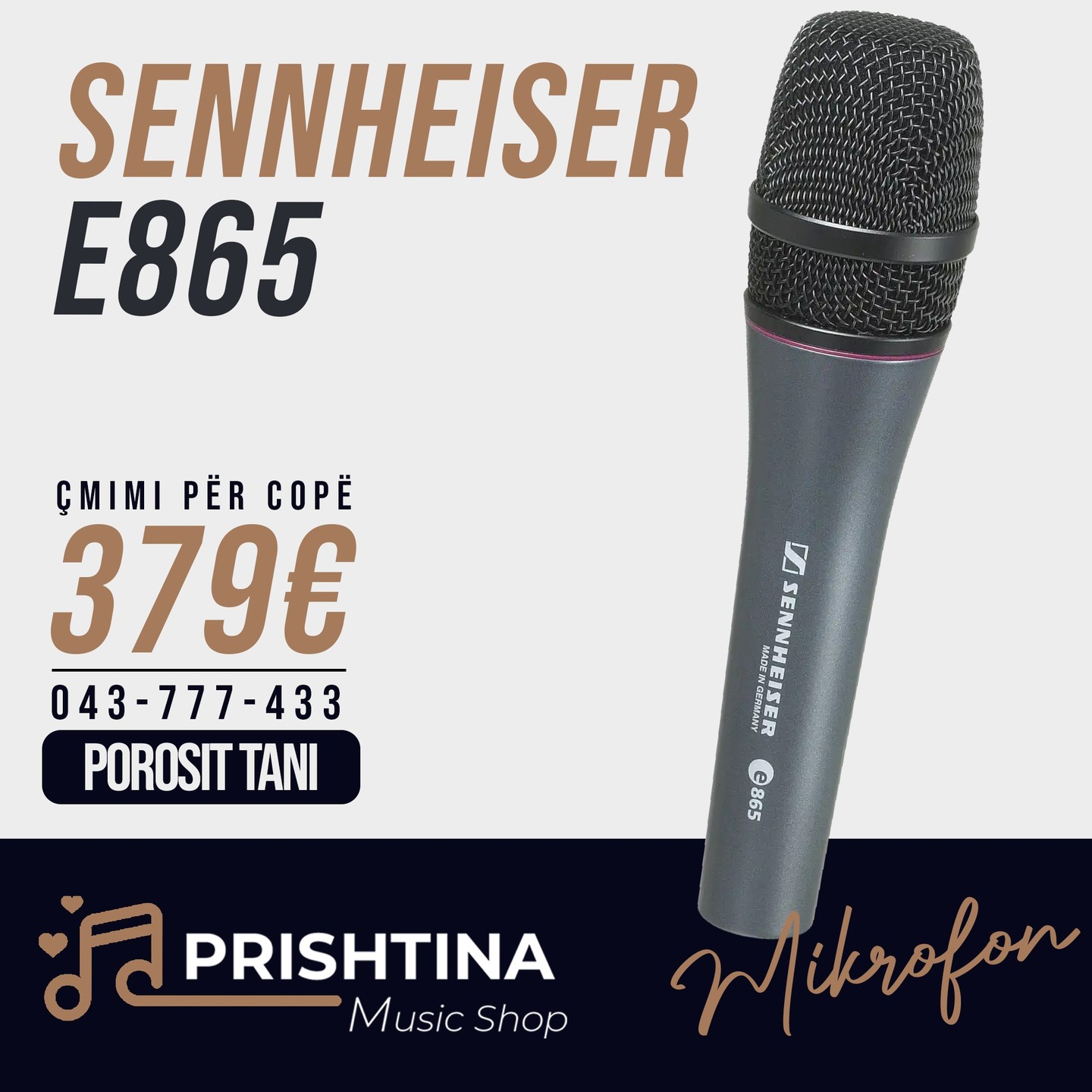 Mikrofon kondensator Sennheiser E865 – Prishtina Music Shop