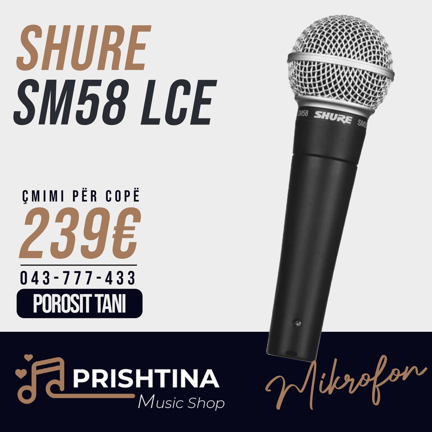Mikrofon vokal Shure SM58 LCE – Prishtina Music Shop