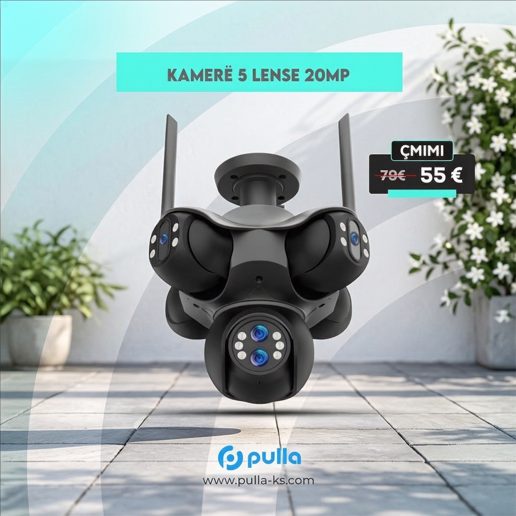Kamerë e jashtme 360° 20MP me 5 lente – PULLA   |   Dyqani Online