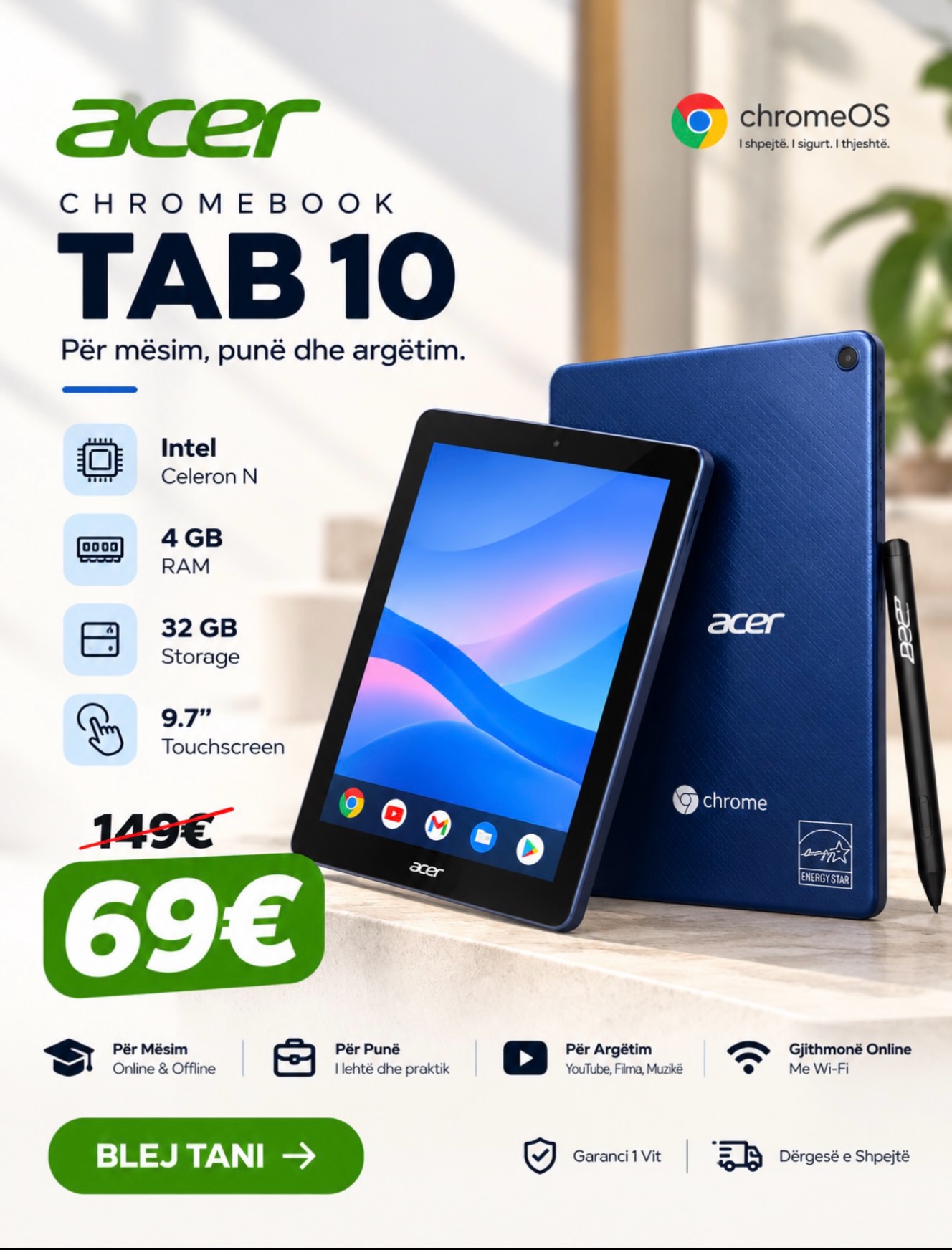 Tablet Acer Chromebook Tab 10 me laps – PULSE electronics