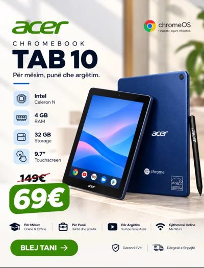 Tablet Acer Chromebook Tab 10 me laps