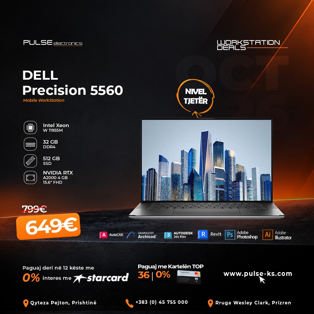Laptopë Dell Workstation për profesionistë – PULSE electronics (2)
