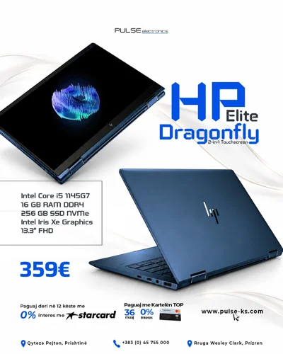 Laptop HP Elite Dragonfly 2-në-1 me ekran prekës