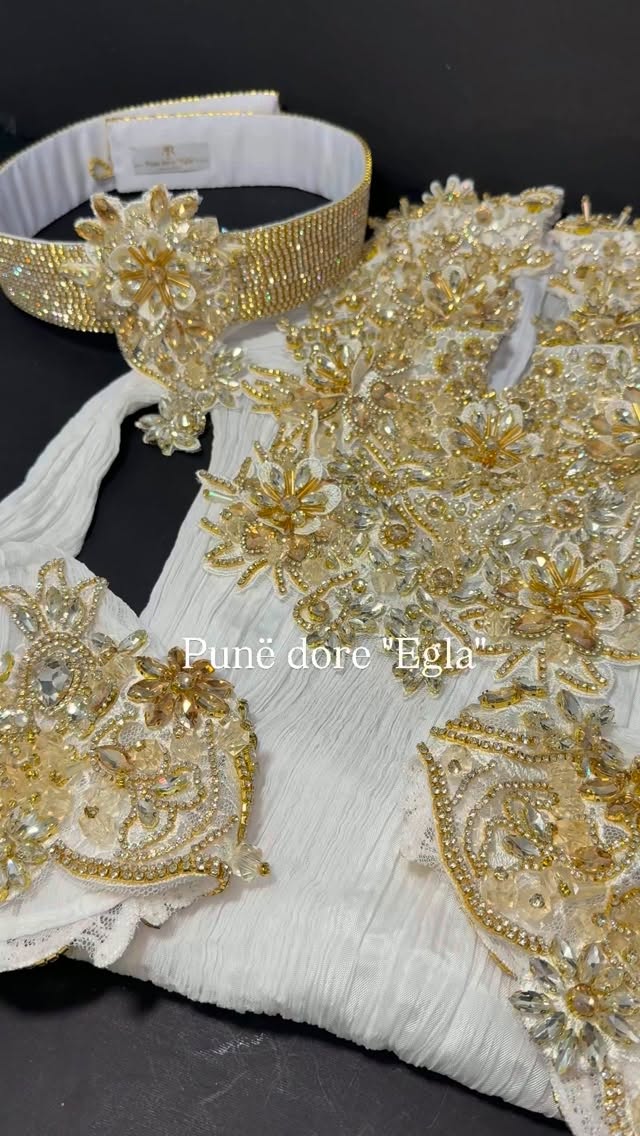 Këmishë dhe brez me lule ari punë dore – Pune Dore Egla&Punetoria Egla
